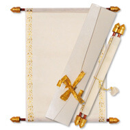 Cream Gold Scroll Invitations, Medieval Scroll Invitations, Scroll Invitations Salisbury, Buy Scroll Invitations UAE